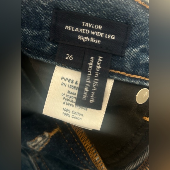 Veronica Beard Jeans Taylor WideLeg High Rise 2 Tone Blue Moon 26 ALTERED TO 24 - Picture 11 of 15